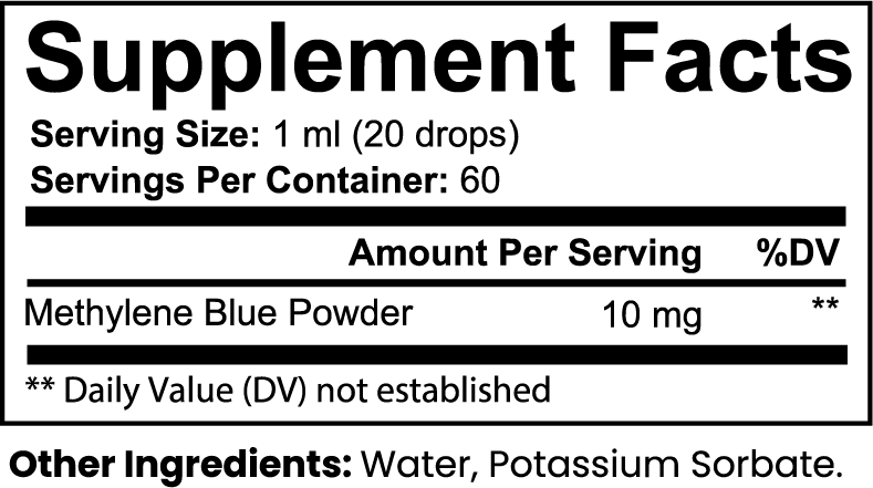 Methylene Blue Drops- Brain cognitive drops